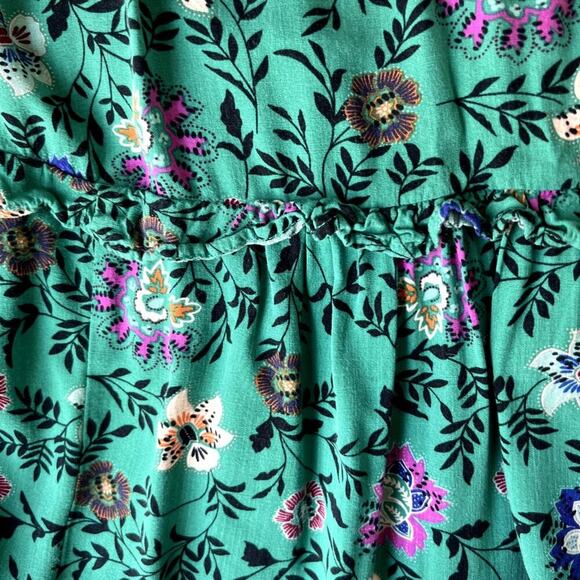 Knox Rose Dress Women's Plus XXL Green One Shoulder Aline Smocked Tiered Floral - Picture 9 of 11